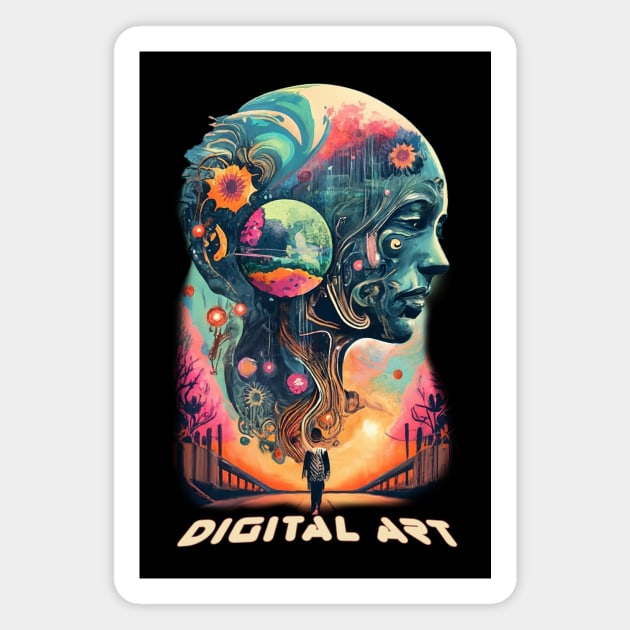 Digital art- ai surrealism Magnet by MusicianCatsClub